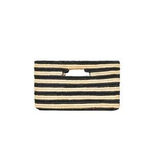 Btb Los Angeles 'Selah' Black Raffia Clutch